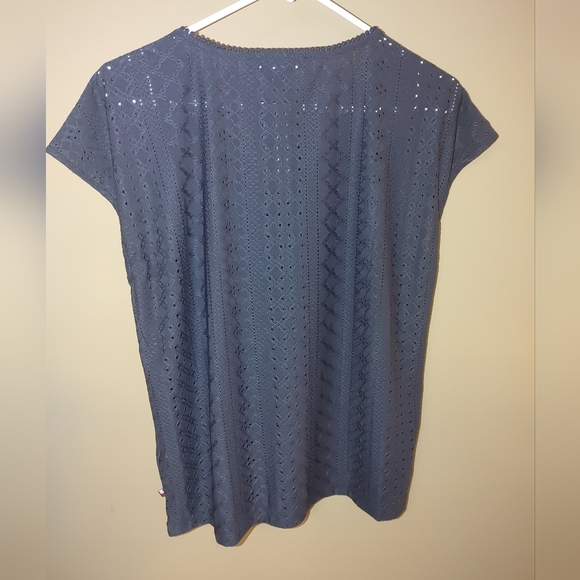 Tommy Hilfiger Women's Blue/Gray Lace Top, Size Medium Nwt - Picture 2 of 6